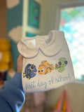 First Day Fish Embroidered Peter Pan Collar Shirt