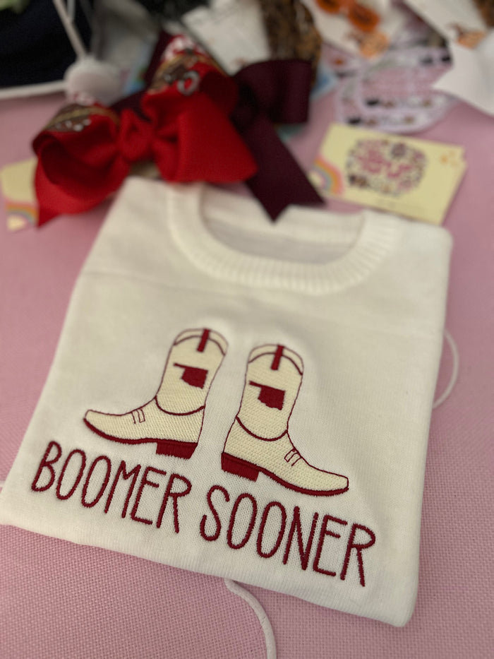 Knit Boomer Sooner Crewneck Sweater