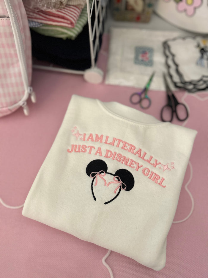 I’m Literally Just a Girl Embroidered Park Sweatshirt