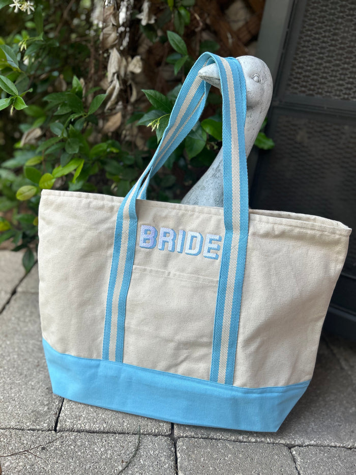 Embroidered Bride Canvas Tote