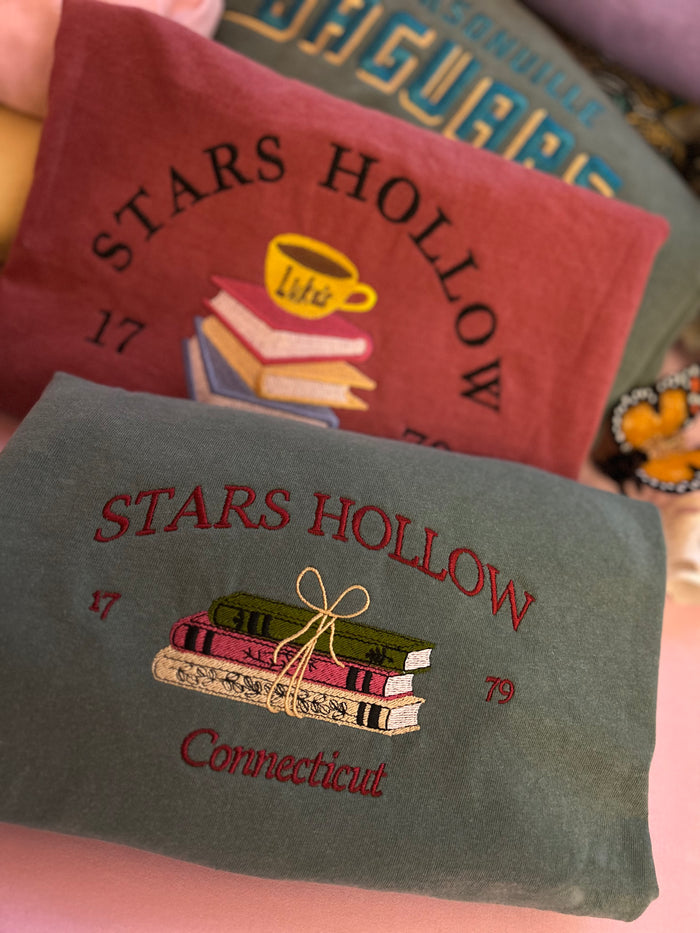 Stars Hollow Bound Books Embroidered T-Shirt