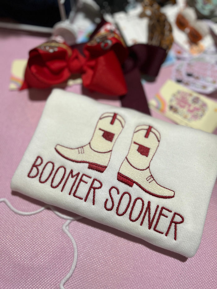 Knit Boomer Sooner Crewneck Sweater