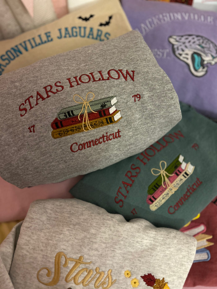Stars Hollow Bound Books Embroidered Sweatshirt