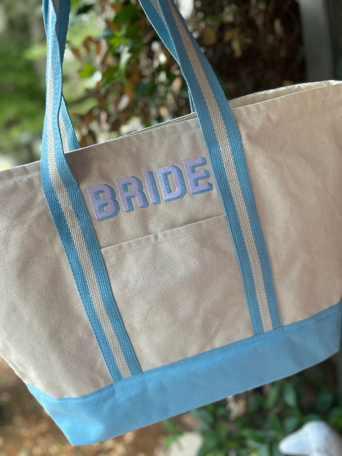 Embroidered Bride Canvas Tote
