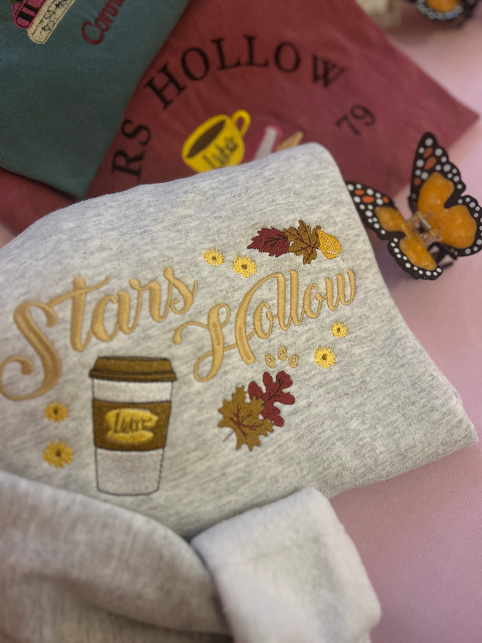 Stars Hollow To Go Coffee Embroidered Sweatshirt