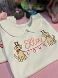 Valentine Puppies Embroidered Shirt