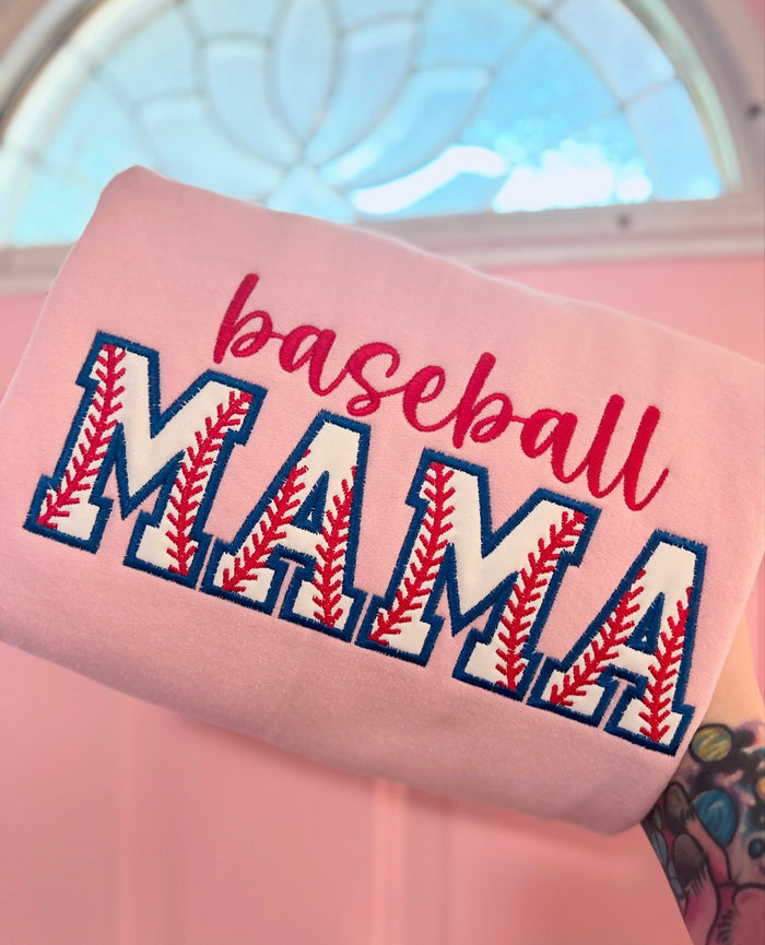 Baseball Mama Embroidered Sweatshirt