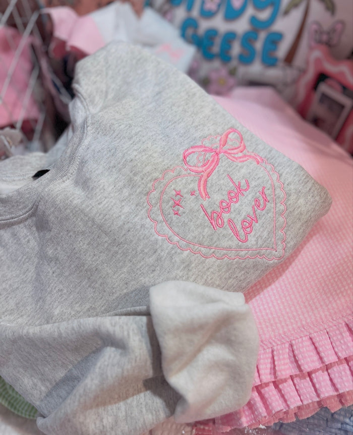 Book Lover Embroidered Sweatshirt