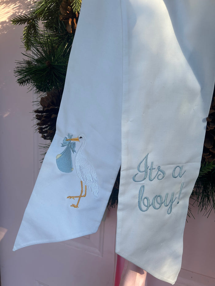 Custom Stork Sash