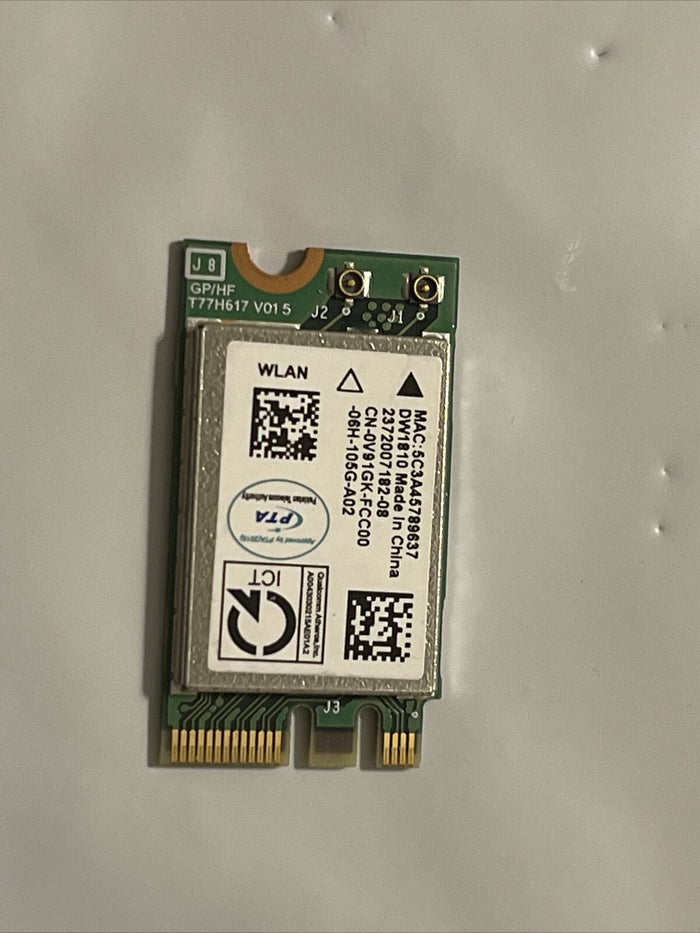 Dell Inspiron QUALCOMM DW1810 Wireless WiFi BT NGFF M.2 Combo Card V91GK 0V91GK