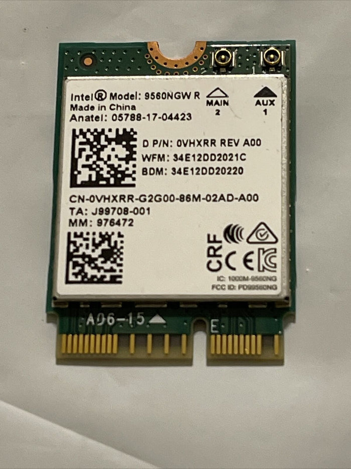 Dell Intel Wireless-AC 9560 WLAN WiFi 802.11ac Btooth 5.0 M.2 Card VHXRR 0VHXRR