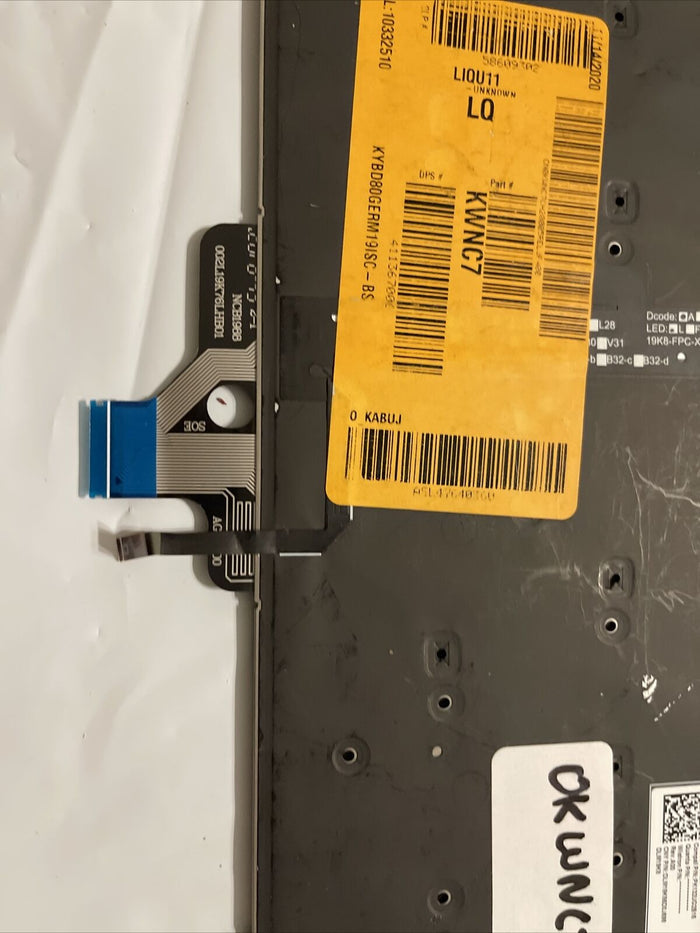 Dell Latitude 5400 5401 5410 5411 7400 7410 7420  Backlit German Keyboard KWNC7