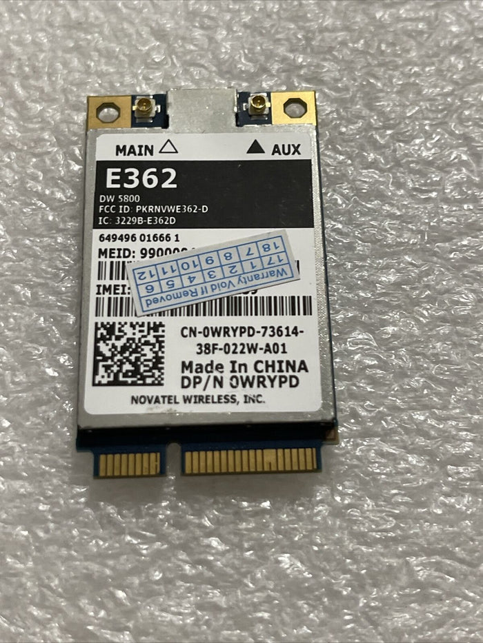 Dell Wireless DW5802 LTE/WWAN Mobile Broadband E362 4G Card WRYPD 0WRYPD W4