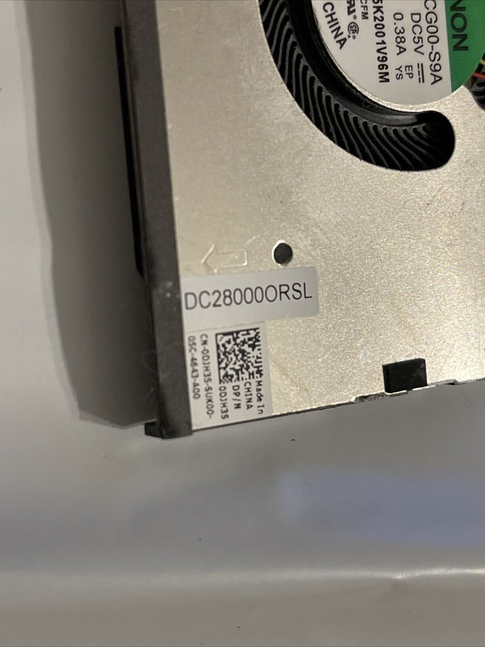 Dell XPS 9500 15 Laptop cooling fan EG50050S1-CG00-S9A V 0.38A DJH35 0DJH35 P5