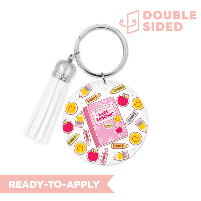 [ Double Sided ] Circle UV DTF Decal | Best Teacher Notebook