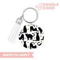 [ Double Sided ] Circle UV DTF Decal | Black Cat