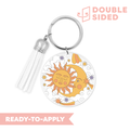 [ Double Sided ] Circle UV DTF Decal | Celestial Sun & Moon