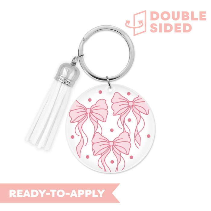 [ Double Sided ] Circle UV DTF Decal | Coquette Princess Bow
