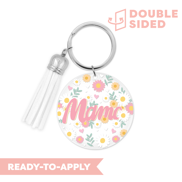 [ Double Sided ] Circle UV DTF Decal |  Floral Mama