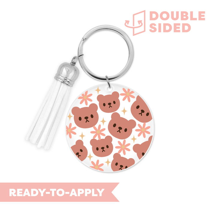 [ Double Sided ] Circle UV DTF Decal | Kawaii Teddy