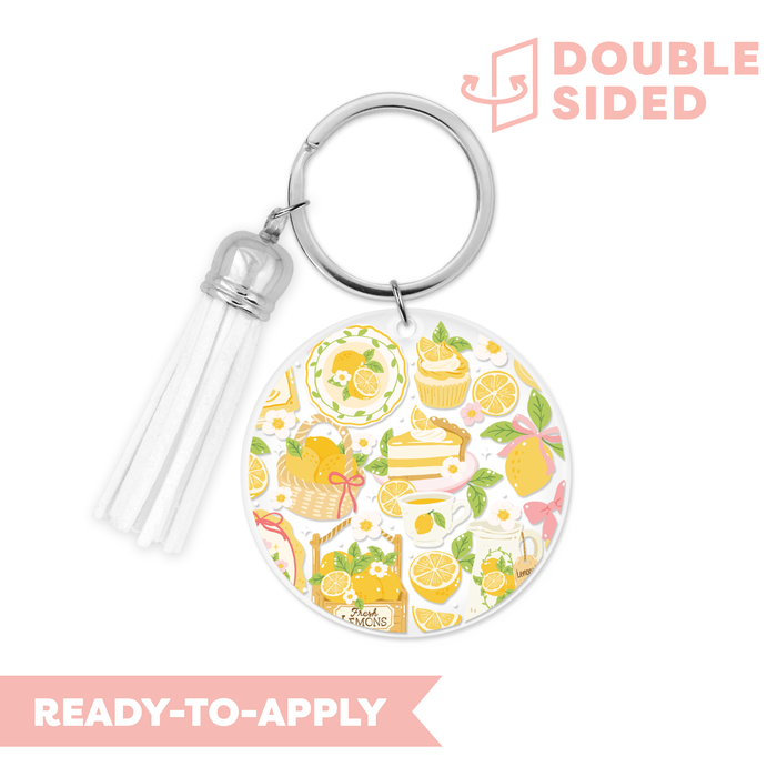 [ Double Sided ] Circle UV DTF Decal | Lemon Love