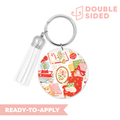 [ Double Sided ] Circle UV DTF Decal | Merry Bookish Christmas