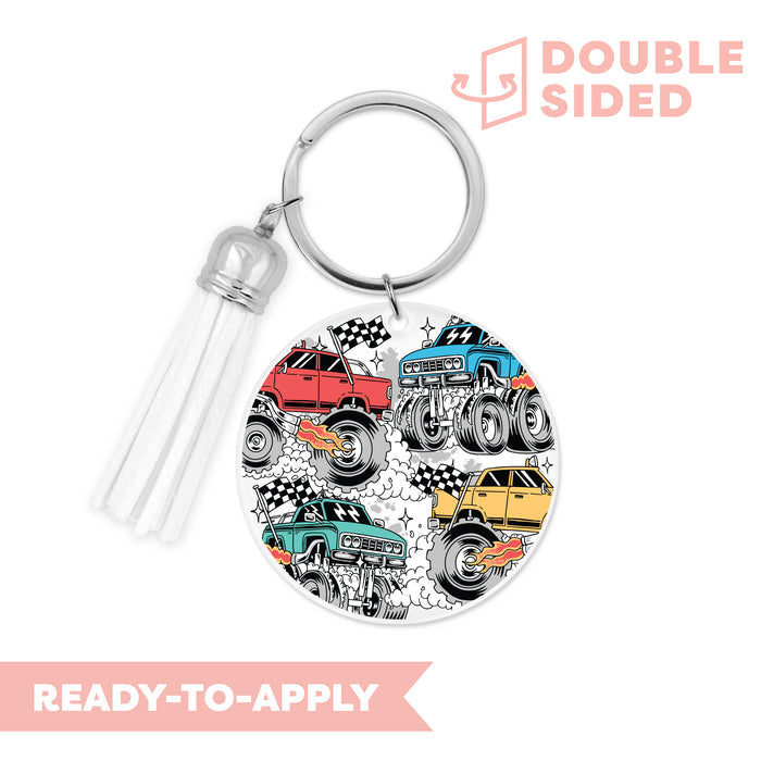 [ Double Sided ] Circle UV DTF Decal | Monster Truck
