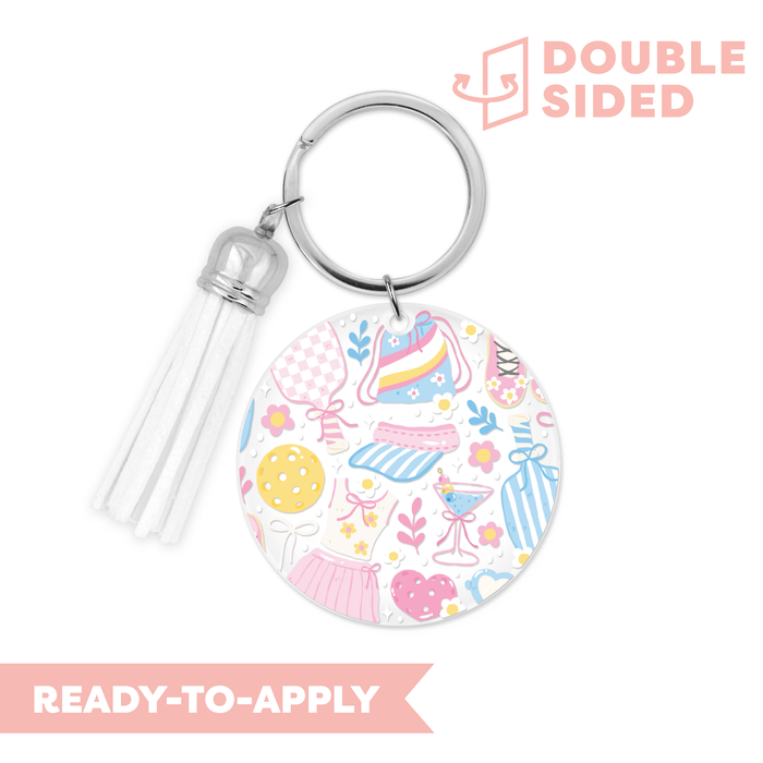 [ Double Sided ] Circle UV DTF Decal | Pickleball Girlie