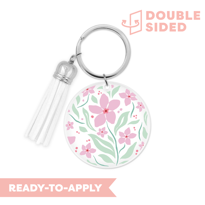 [ Double Sided ] Circle UV DTF Decal | Pink Petal Party