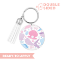 [ Double Sided ] Circle UV DTF Decal | Seashell & Mermaid