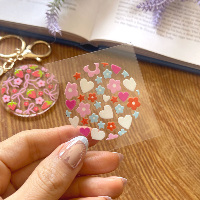 [ Double Sided ] Circle UV DTF Decal | Spring Heart