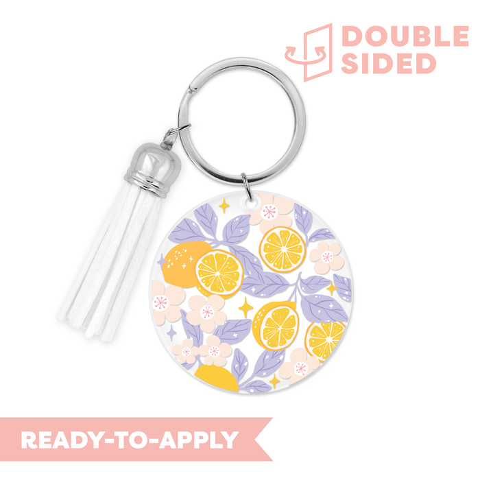 [ Double Sided ] Circle UV DTF Decal | Summer Lemon