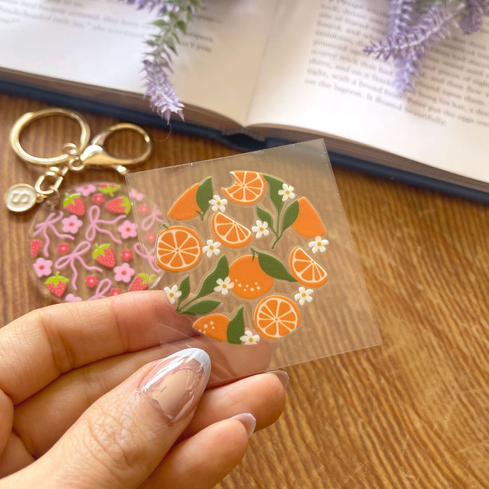 [ Double Sided ] Circle UV DTF Decal | Summer Orange