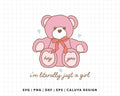 FREE Just A Girl SVG | Pink Teddy Bear SVG