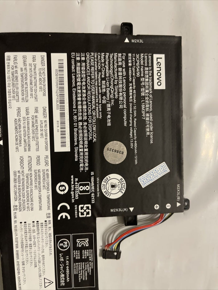 Gen Lenovo IdeaPad 15.6" S340-15IWL Battery 11.3V 35Wh 3087mAh L18M3PF7 ata X7