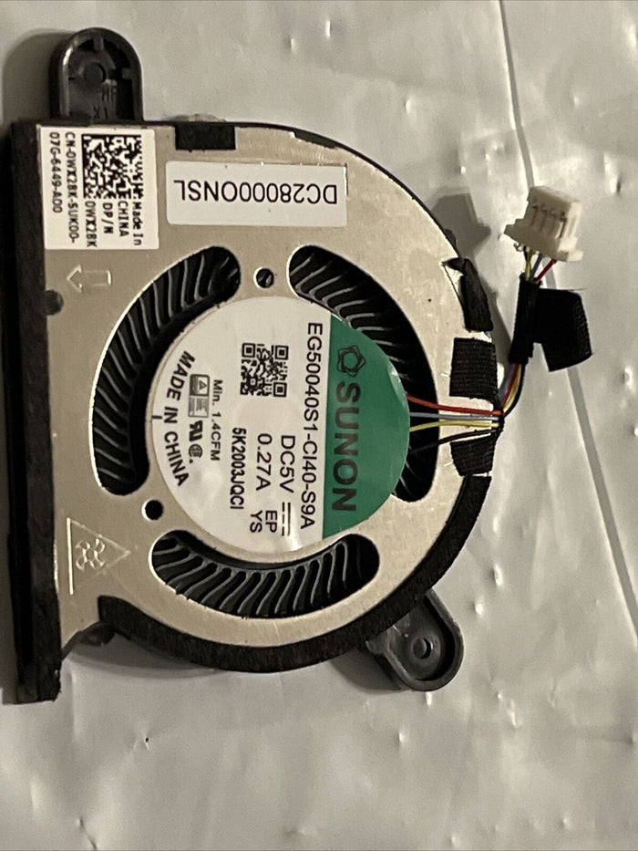Genuine Dell XPS 13 9310 13.3"  Laptop CPU Cooling Fan  WX28K 0WX28K