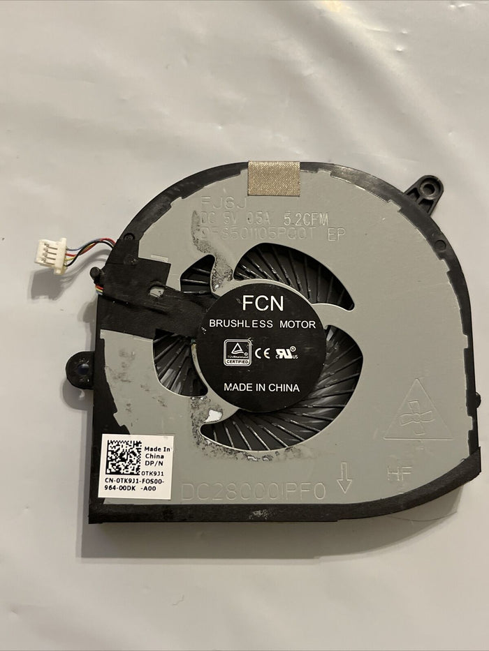 Genuine Dell XPS 15 9560 Cooling Fan RIGHT Side DC28000IPF0 TK9J1 0TK9J1 P1