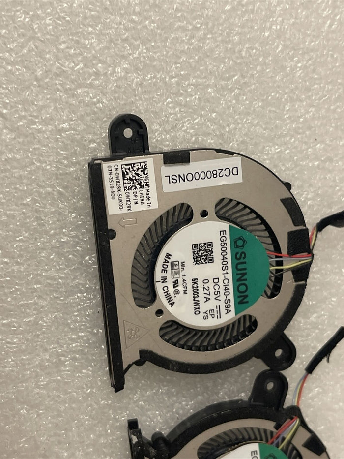 Genuine DELL XPS 2020 13 9300 9310 CPU GPU Cooling Fans Pair 0WX28K 0FRK0V