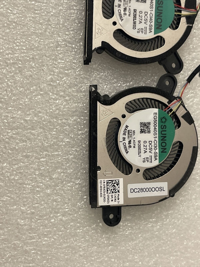 Genuine DELL XPS 2020 13 9300 9310 CPU GPU Cooling Fans Pair 0WX28K 0FRK0V