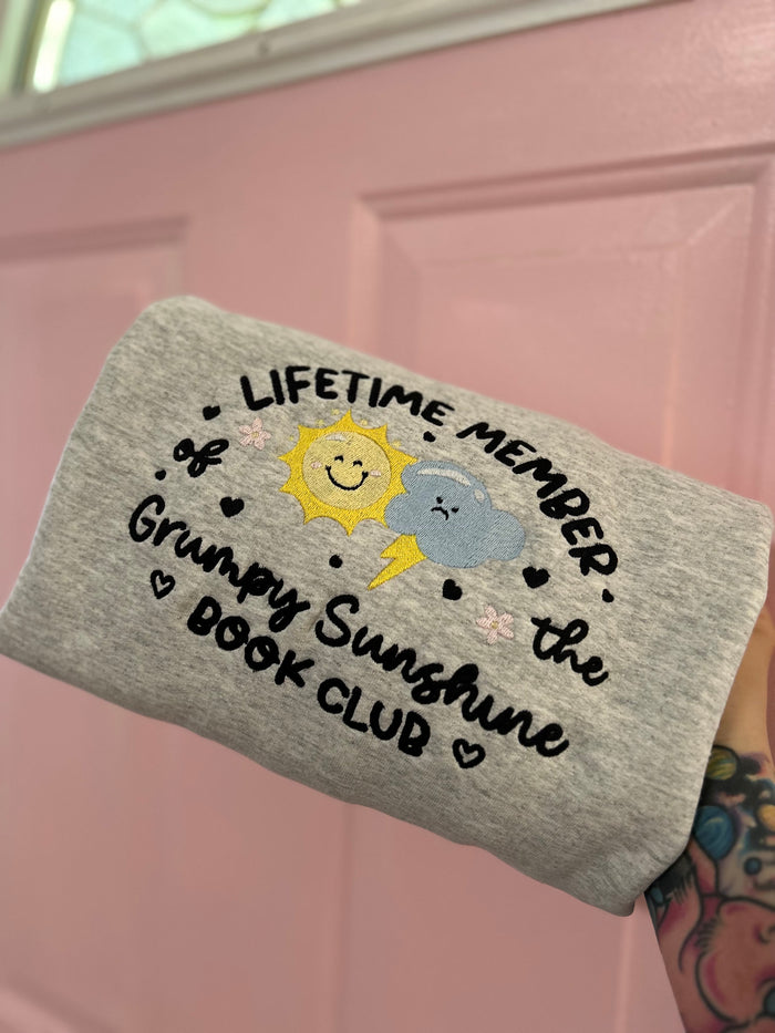 Grumpy/Sunshine Book Club Embroidered Sweatshirt