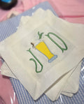 Heads or Tails Embroidered Cocktail Napkins