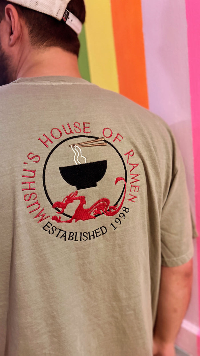 House of Ramen Embroidered Pocket T-Shirt (front and back design)