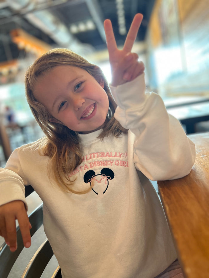 I’m Literally Just a Girl Embroidered Park Sweatshirt