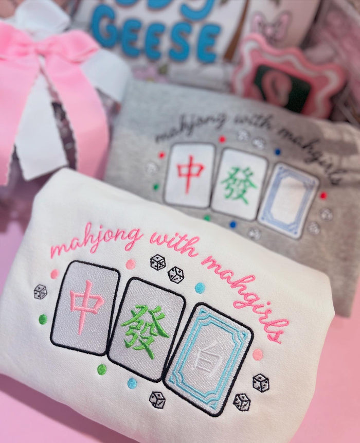 Mahjong with Mahgirls Embroidered Sweatshirt