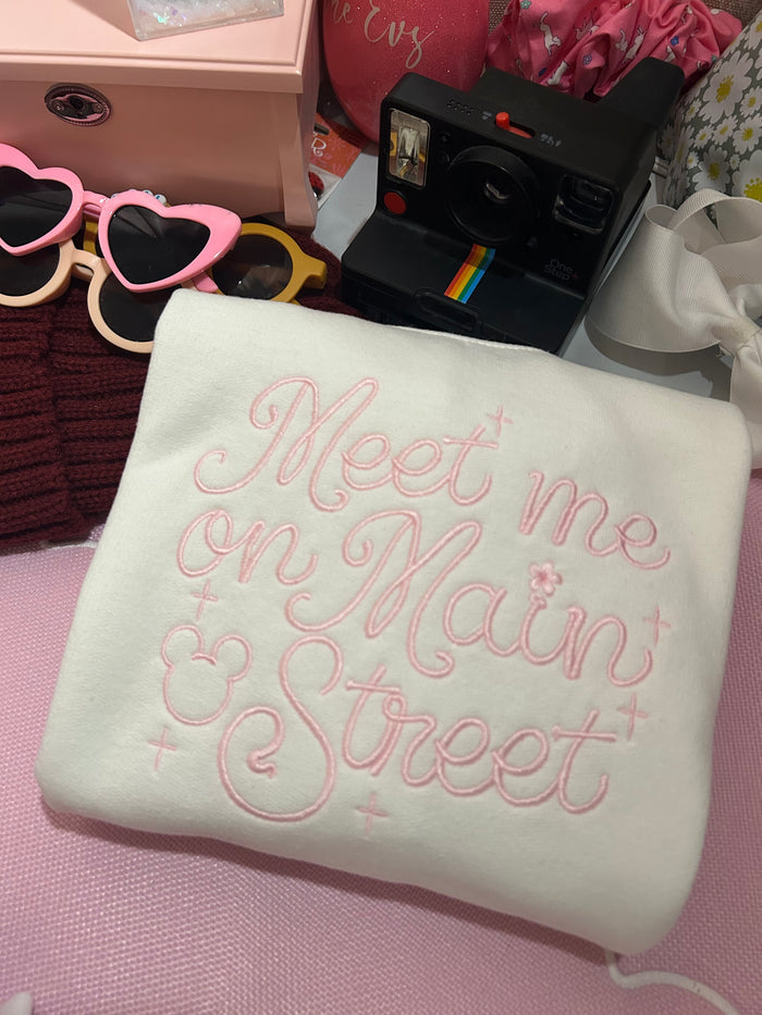 Meet me on Embroidered Sweatshirt