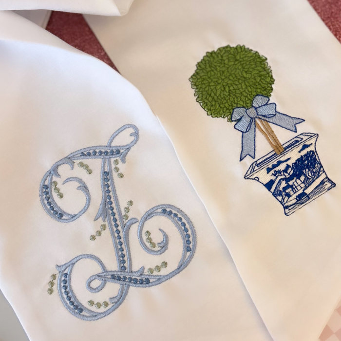 Monogrammed Topiary Wreath Sash