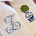 Monogrammed Topiary Wreath Sash