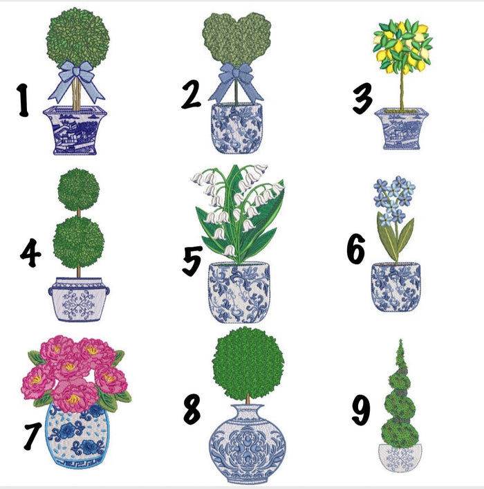 Monogrammed Topiary Wreath Sash