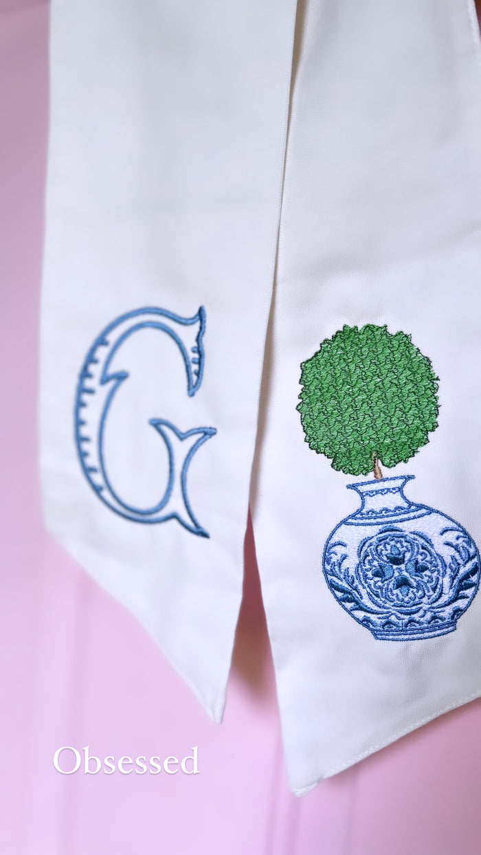 Monogrammed Topiary Wreath Sash