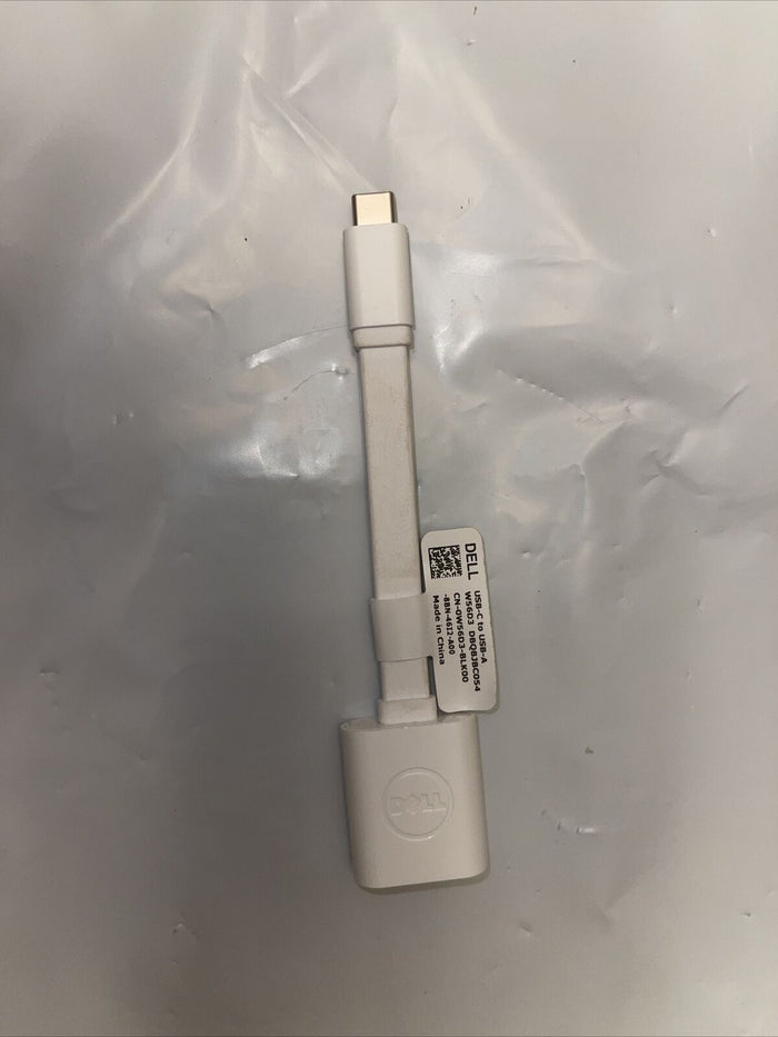 Oem Genuine Dell Adapter USB-C to USB-A 3.0  White Cable DBQBJBC054 W56D3 GradeA